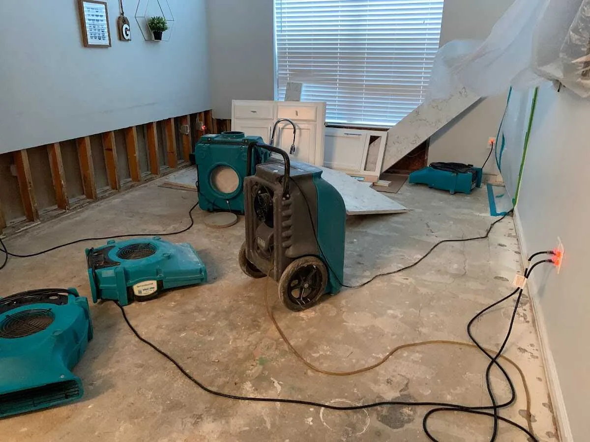 Dehumidifier in flood-cut room for Water Damage Restoration in Citrus Hills